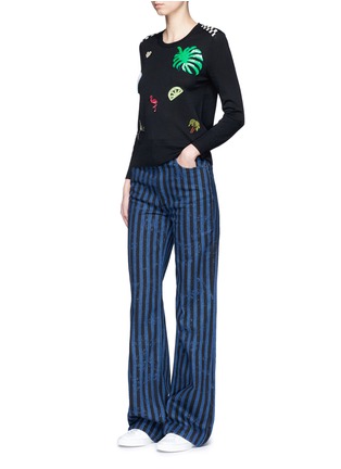 Figure View - Click To Enlarge - MARC JACOBS - Sequin embroidered patch wool sweater