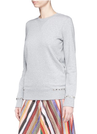 Front View - Click To Enlarge - VALENTINO GARAVANI - 'Rockstud Untitled 08' French terry sweatshirt