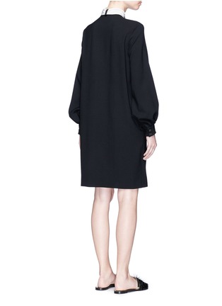 Back View - Click To Enlarge - LANVIN - Silk sash wool crepe dress