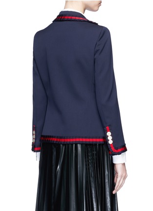 Back View - Click To Enlarge - GUCCI - Pleated web trim wool-silk jacket