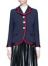 Main View - Click To Enlarge - GUCCI - Pleated web trim wool-silk jacket