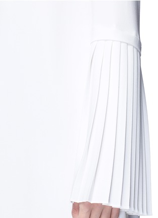 Detail View - Click To Enlarge - STELLA MCCARTNEY - Pleated cuff cady dress