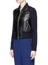 Front View - Click To Enlarge - 3.1 PHILLIP LIM - Wool knit sleeve lambskin leather jacket