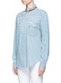 Front View - Click To Enlarge - FORTE COUTURE - Embellished collar denim shirt
