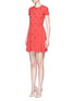 Front View - Click To Enlarge - VALENTINO GARAVANI - Crepe Couture daisy appliqué knit dress