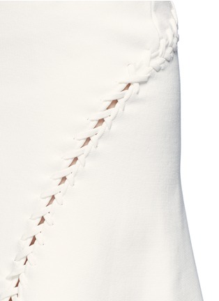 Detail View - Click To Enlarge - ALEXANDER WANG - Laced cutout knit skirt