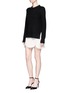 Figure View - Click To Enlarge - ALEXANDER WANG - Laced cutout knit skirt