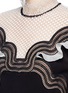 Detail View - Click To Enlarge - SELF-PORTRAIT - 'Monochrome Wave' dot mesh crepe mini dress