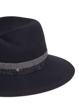 Detail View - Click To Enlarge - MAISON MICHEL - 'Virginie' fabric band furfelt fedora hat
