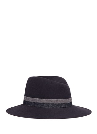 Main View - Click To Enlarge - MAISON MICHEL - 'Virginie' fabric band furfelt fedora hat