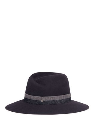 Figure View - Click To Enlarge - MAISON MICHEL - 'Virginie' fabric band furfelt fedora hat