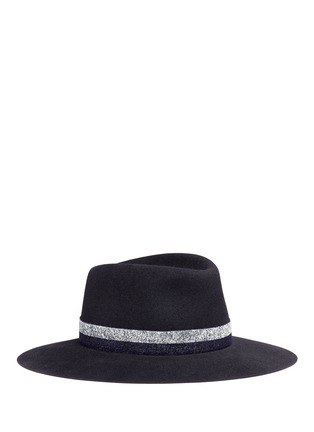 Main View - Click To Enlarge - MAISON MICHEL - 'Charles' marled band furfelt fedora hat