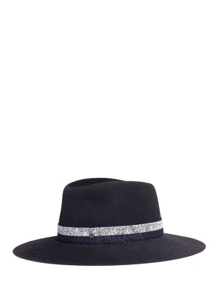 Figure View - Click To Enlarge - MAISON MICHEL - 'Charles' marled band furfelt fedora hat