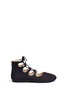 Main View - Click To Enlarge - SAM EDELMAN - 'Felicia Stella' faux suede lace-up kids flats