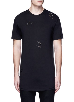 Main View - Click To Enlarge - TOPMAN - Distressed cotton jersey T-shirt