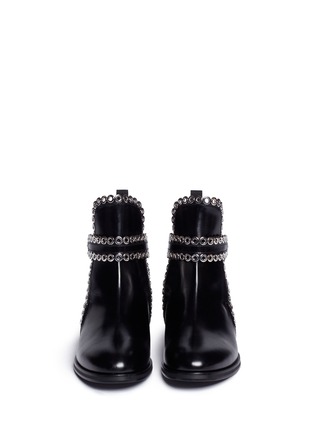 Front View - Click To Enlarge - ALAÏA - 'Platef' eyelet leather Chelsea boots