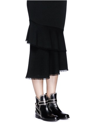 Figure View - Click To Enlarge - ALAÏA - 'Platef' eyelet leather Chelsea boots