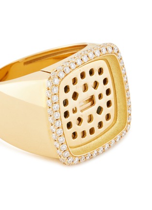 Detail View - Click To Enlarge - FRED - 'Pain de Sucre' diamond 18k yellow gold large signet ring