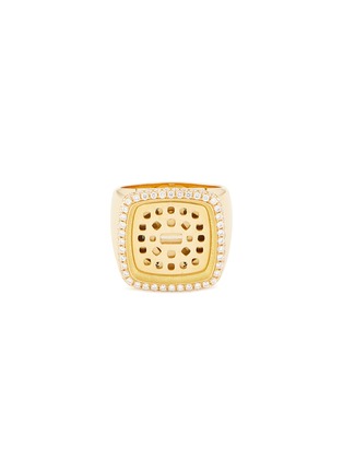 Main View - Click To Enlarge - FRED - 'Pain de Sucre' diamond 18k yellow gold large signet ring
