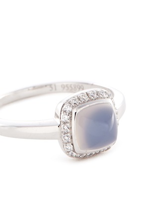 Detail View - Click To Enlarge - FRED - 'Pain de sucre' diamond chalcedony 18k white gold small ring