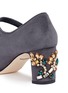 Detail View - Click To Enlarge - - - Jewelled suede Mary Jane pumps
