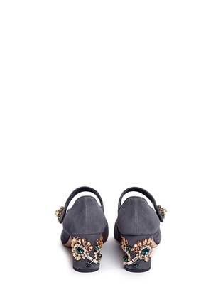 Back View - Click To Enlarge - - - Jewelled suede Mary Jane pumps