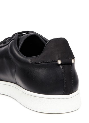Detail View - Click To Enlarge - NEIL BARRETT - Pierced punk retro leather trainers