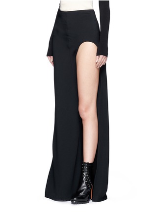 Front View - Click To Enlarge - HAIDER ACKERMANN - Cutout leg cady crepe maxi skirt