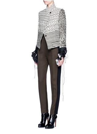 Figure View - Click To Enlarge - HAIDER ACKERMANN - Ruffle lace-up sleeve poplin shirt