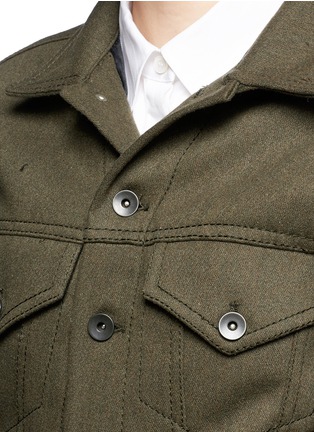 Detail View - Click To Enlarge - HAIDER ACKERMANN - Lace-up sleeve wool melton jacket