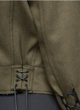 Detail View - Click To Enlarge - HAIDER ACKERMANN - Lace-up sleeve wool melton jacket
