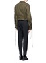 Back View - Click To Enlarge - HAIDER ACKERMANN - Lace-up sleeve wool melton jacket