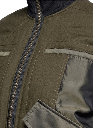 Detail View - Click To Enlarge - HAIDER ACKERMANN - Satin trim wool melton bomber jacket