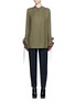 Main View - Click To Enlarge - HAIDER ACKERMANN - Ruffle lace-up sleeve twill shirt