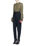 Figure View - Click To Enlarge - HAIDER ACKERMANN - Ruffle lace-up sleeve twill shirt