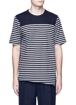 Main View - Click To Enlarge - MARNI - Stripe front overlay wool T-shirt