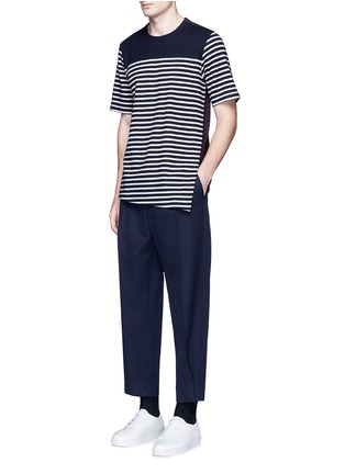 Figure View - Click To Enlarge - MARNI - Stripe front overlay wool T-shirt