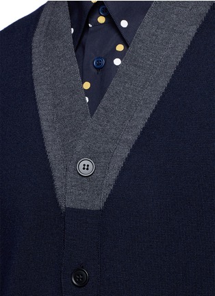 Detail View - Click To Enlarge - MARNI - Contrast collar virgin wool cardigan