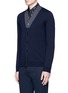 Front View - Click To Enlarge - MARNI - Contrast collar virgin wool cardigan