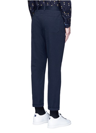 Back View - Click To Enlarge - MARNI - Slim fit rolled cuff cotton pants