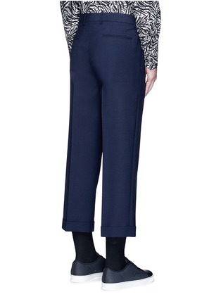Back View - Click To Enlarge - MARNI - Wide leg rolled cuff wool pants