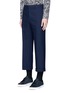 Front View - Click To Enlarge - MARNI - Wide leg rolled cuff wool pants