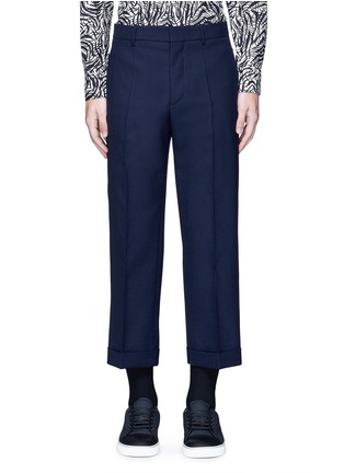 Main View - Click To Enlarge - MARNI - Wide leg rolled cuff wool pants