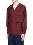 Front View - Click To Enlarge - MARNI - Raw edge neckline tropical wool shirt