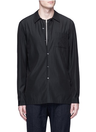 Main View - Click To Enlarge - MAISON MARGIELA - Zip front cupro-cotton shirt