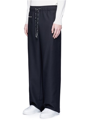 Front View - Click To Enlarge - MAISON MARGIELA - Wide leg wool-mohair twill pants