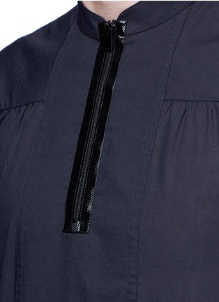 Detail View - Click To Enlarge - MAISON MARGIELA - Zip front cotton poplin shirt