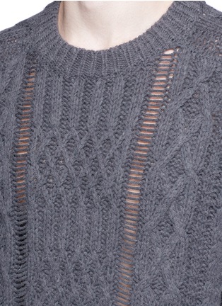 Detail View - Click To Enlarge - MAISON MARGIELA - Mix cable knit sweater