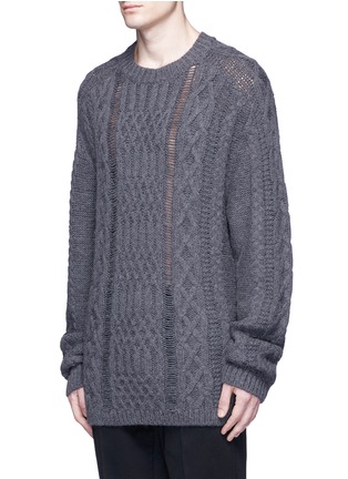 Front View - Click To Enlarge - MAISON MARGIELA - Mix cable knit sweater