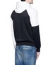 Back View - Click To Enlarge - MAISON MARGIELA - Colourblock zip pocket hoodie